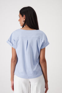 R/N T-Shirt Basic Pima Plain - Blue Sky