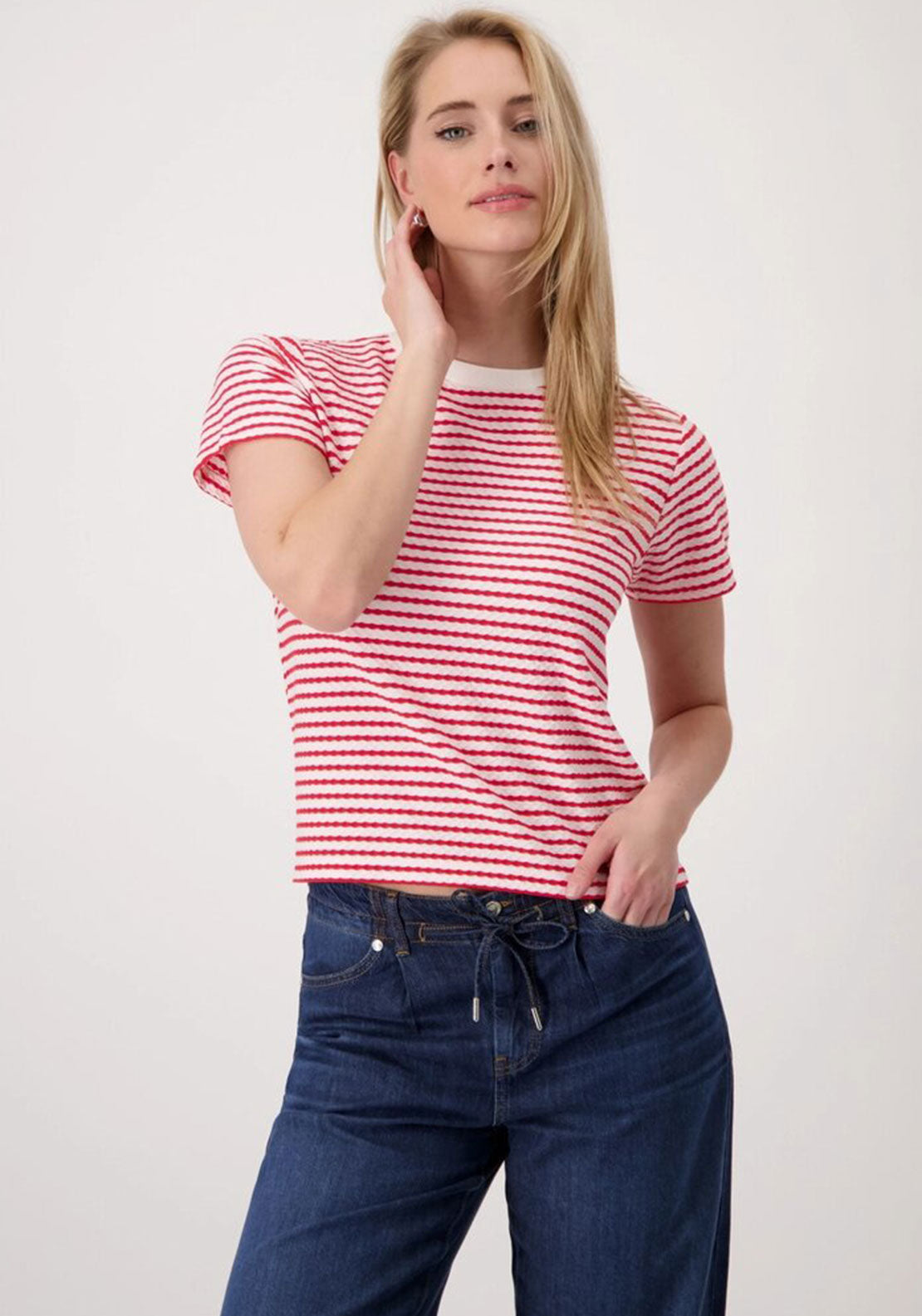 R/N T-Shirt Basic Structure - Red Stripe