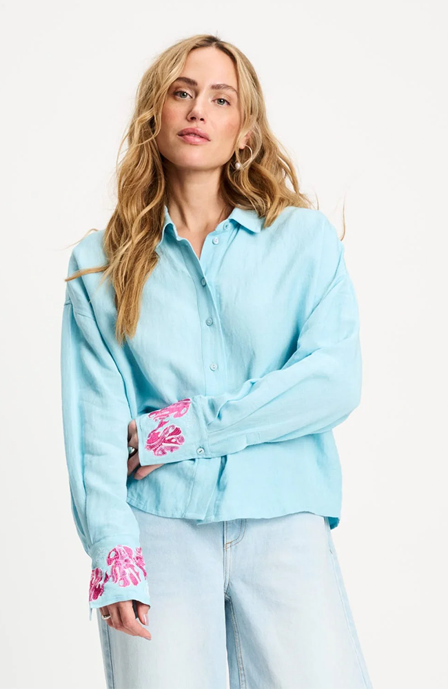 Blue Sequins Blouse - Urban Flora