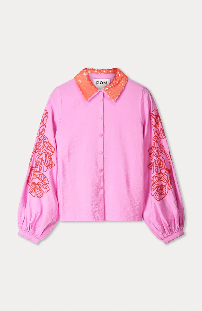 Sequins Blouse - Cheering Pink