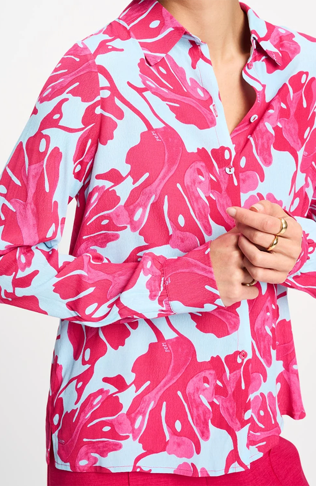 Mila Blouse - Urban Flora Blue