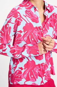 Mila Blouse - Urban Flora Blue