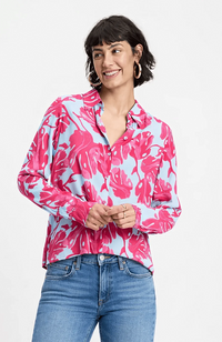 Mila Blouse - Urban Flora Blue