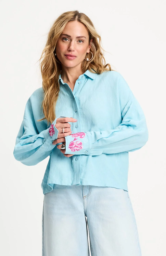 Blue Sequins Blouse - Urban Flora