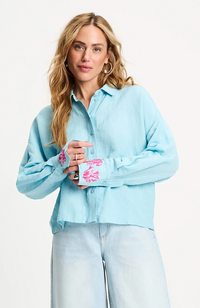 Blue Sequins Blouse - Urban Flora