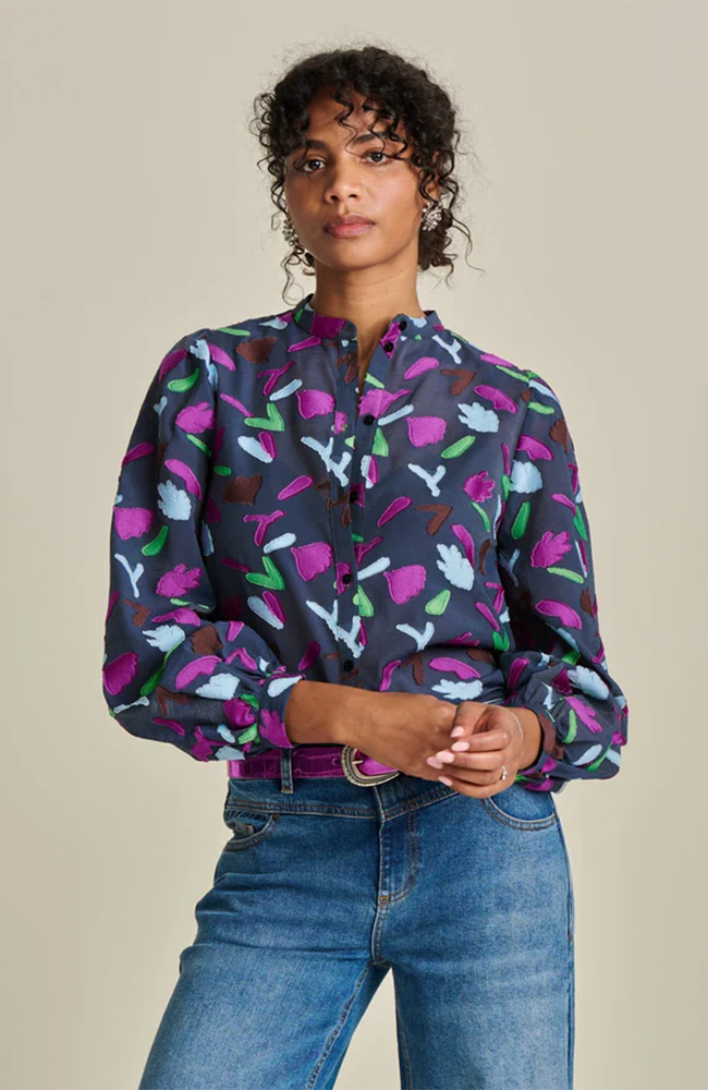 Featherfest Blouse - Blue