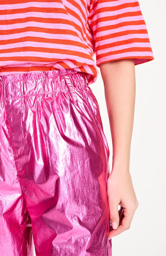 Metallic Pants - Bright Rose