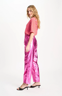 Metallic Pants - Bright Rose