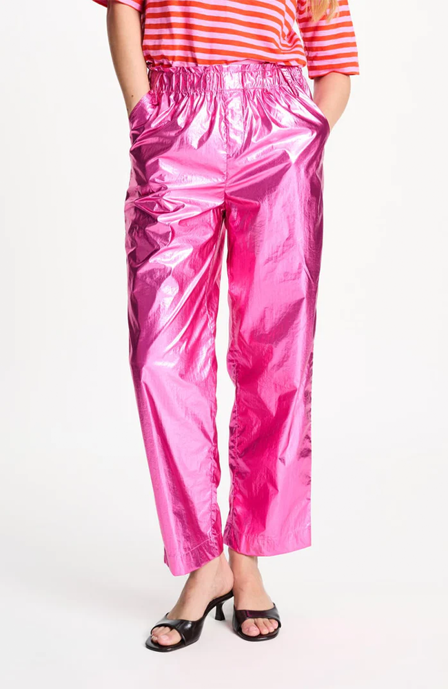 Metallic Pants - Bright Rose