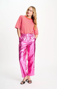 Metallic Pants - Bright Rose