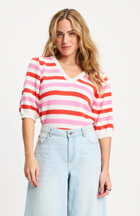 Striped Pullover - Pink Orange