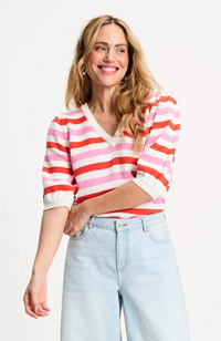 Striped Pullover - Pink Orange
