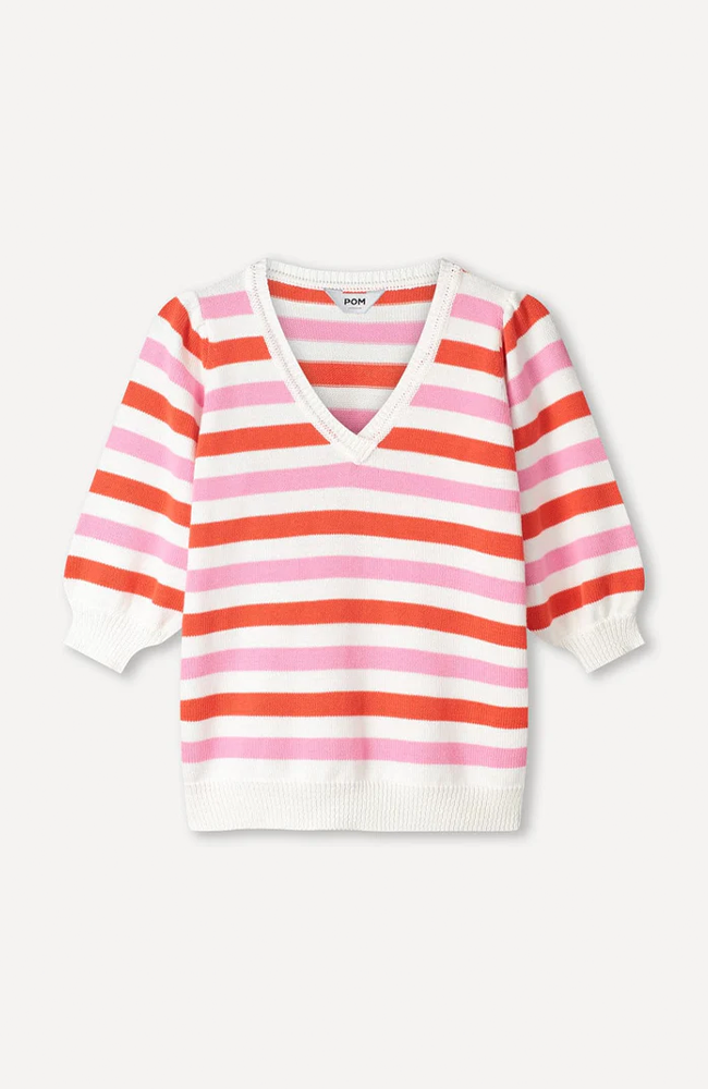 Striped Pullover - Pink Orange