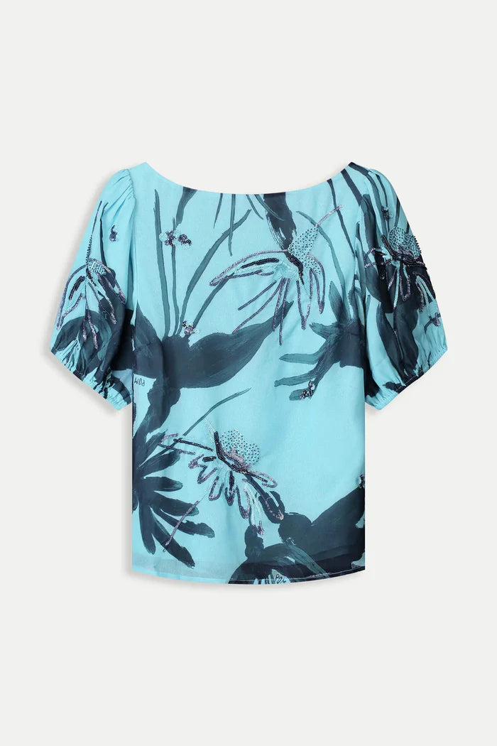 Sequins Top - Artisan Blue