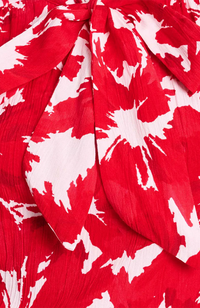 Crinkle Bubble Top - Bloom Red