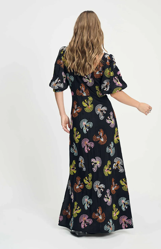 Embroidery Sky Black Dress - Black