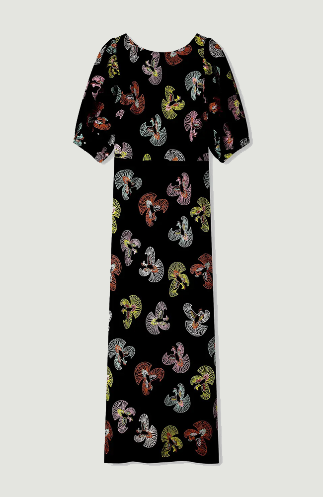 Embroidery Sky Black Dress - Black