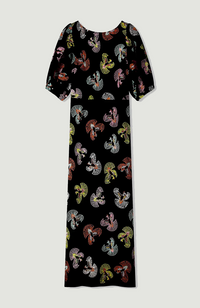 Embroidery Sky Black Dress - Black