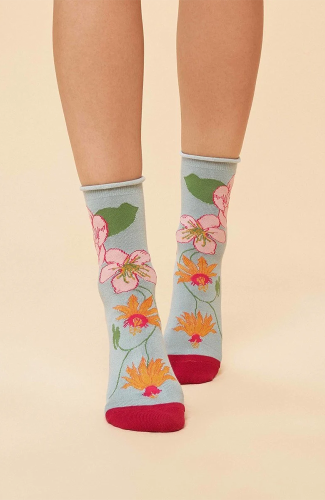 Ankle Socks – Tropical Flora/Ice