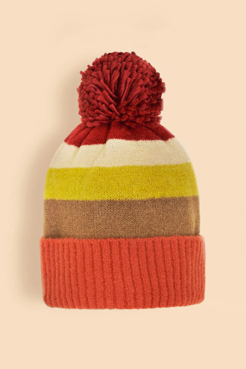 Lilia Bobble Hat - Tangerine