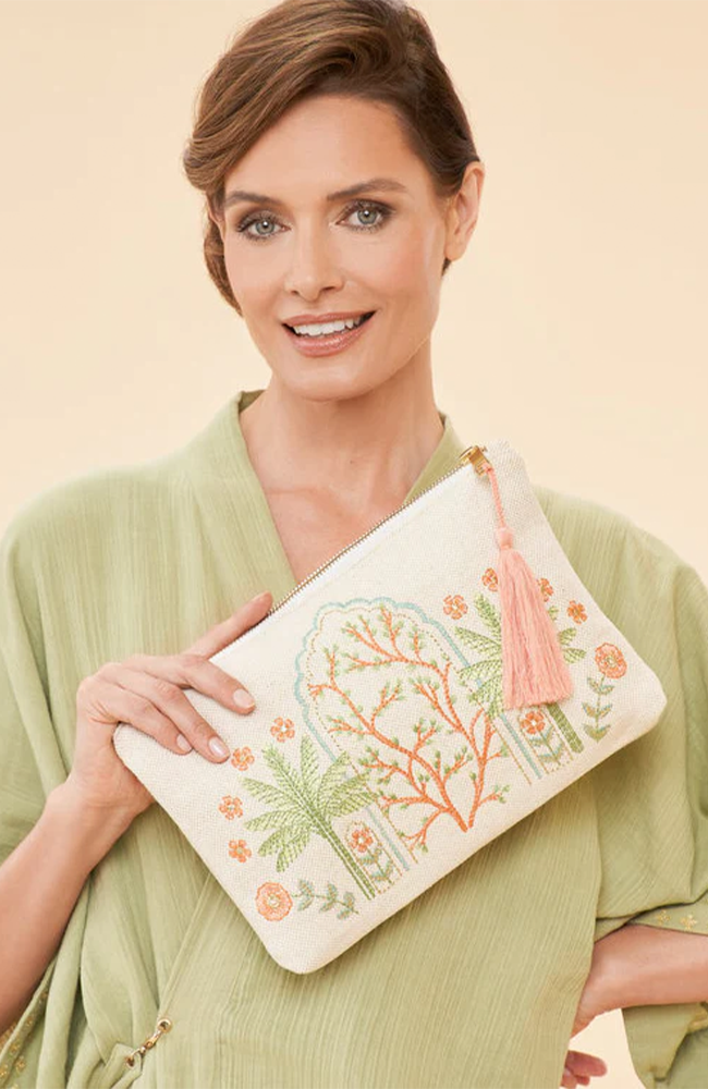 Jute Zip Pouch – Paradise Palms