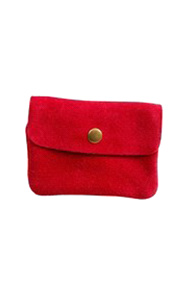 Coin Purse - Suede Carmin Red