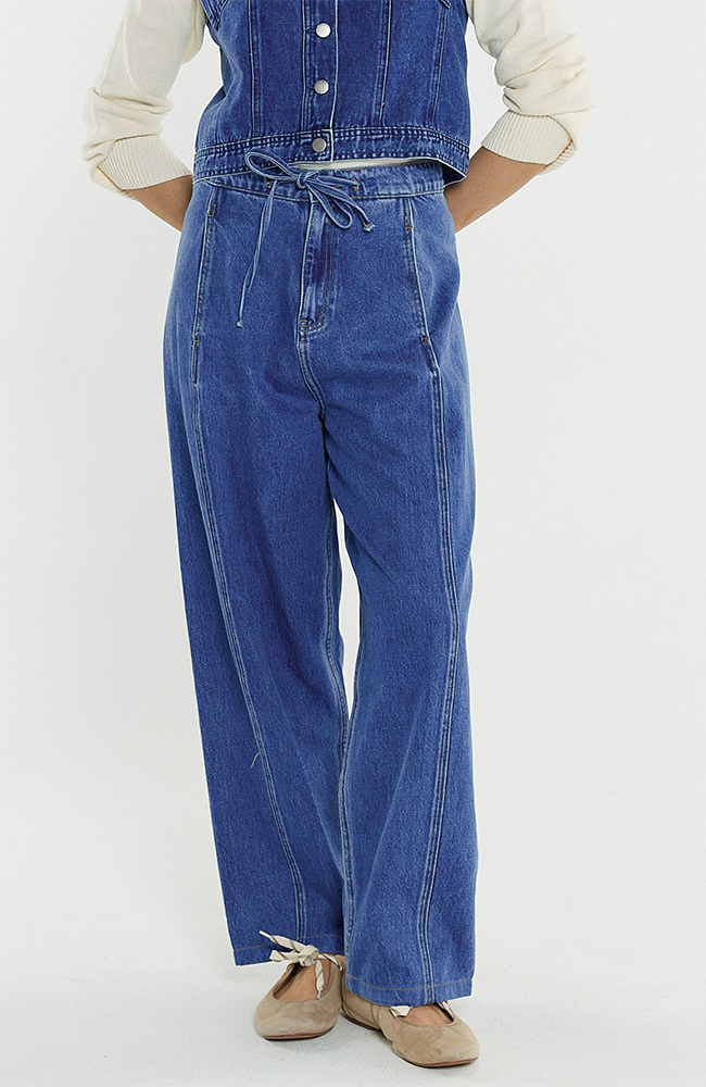 Aveline Barrel Leg Jean - Classic Blue