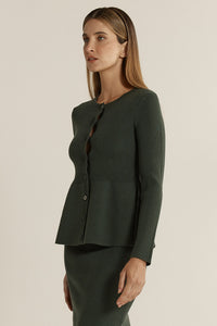 Vale Peplum Cardigan - Khaki