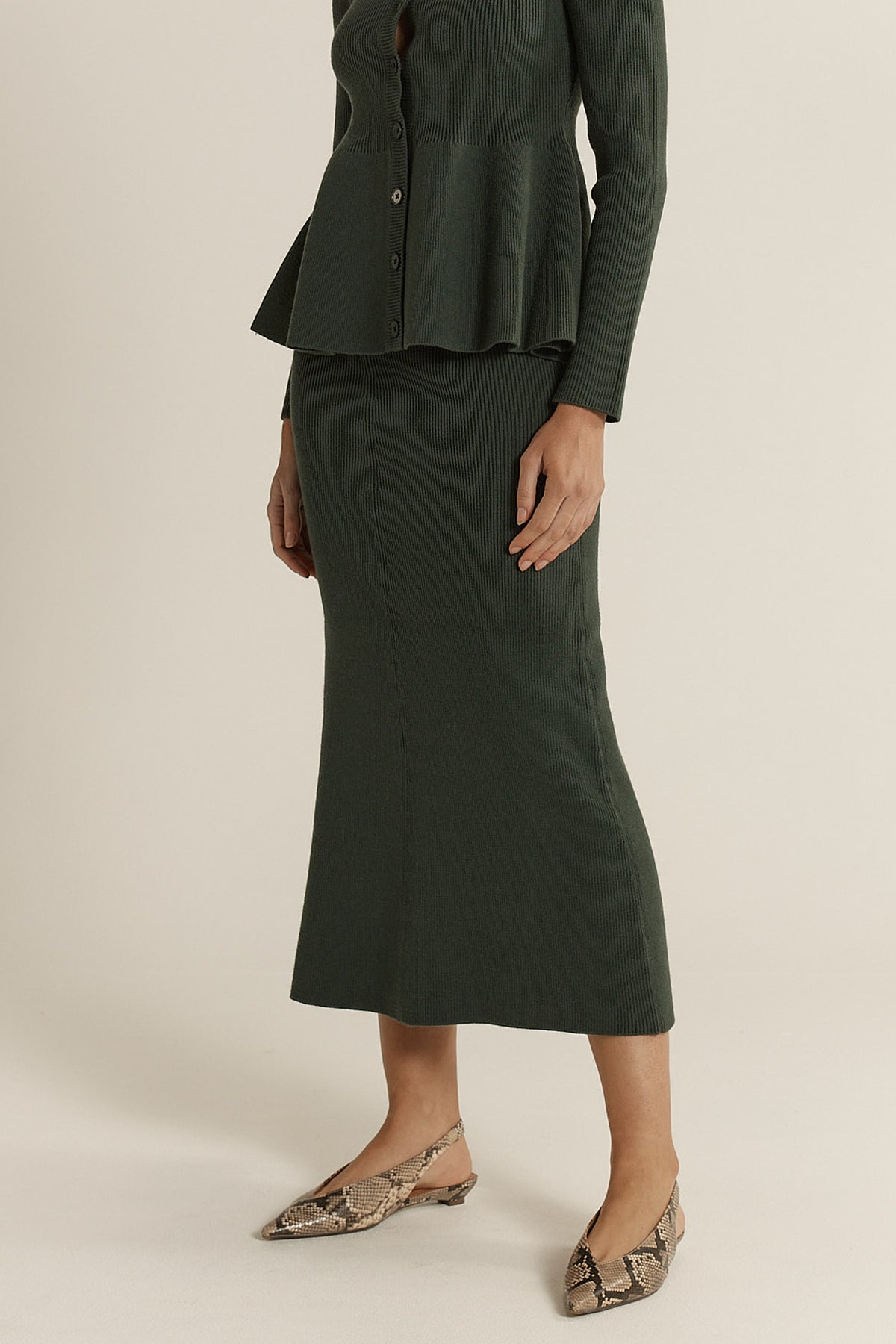 Vale Knit Skirt - Khaki