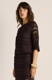 Gaia Lace Top - Chocolate