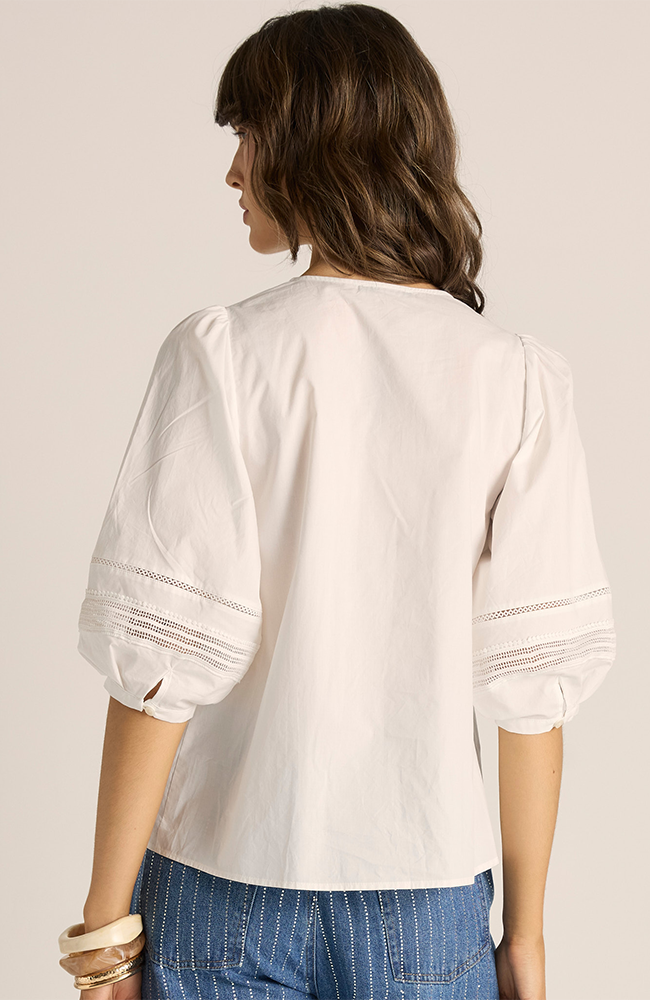 Freya Lace Trim Blouse - White
