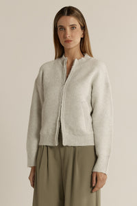 Lumi Zip Up Jumper - Snow Marle