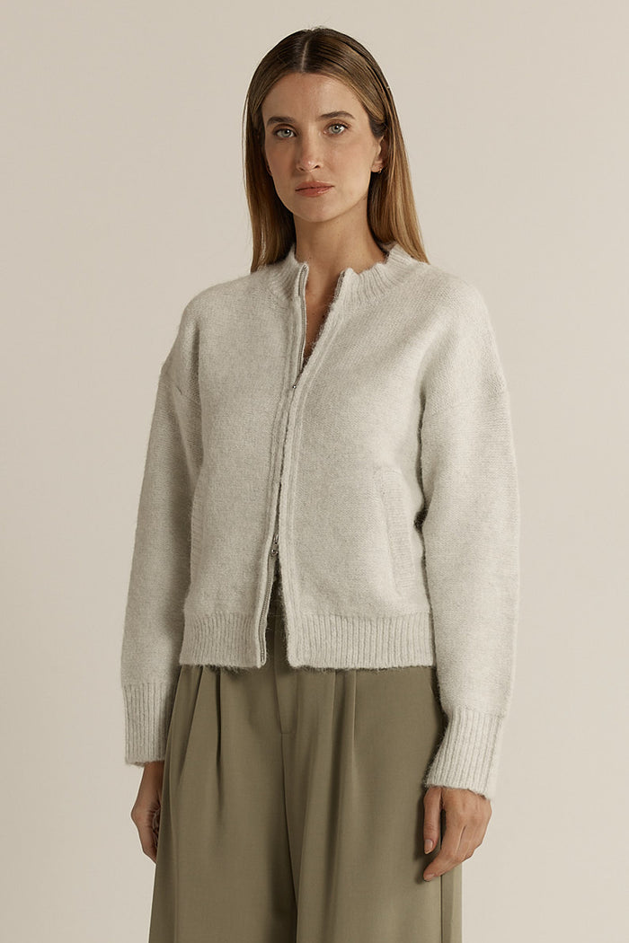 Lumi Zip Up Jumper - Snow Marle