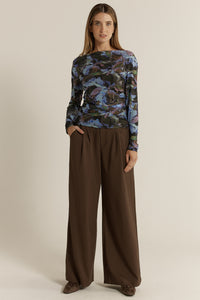 Alix Mesh Top - Blurred Floral