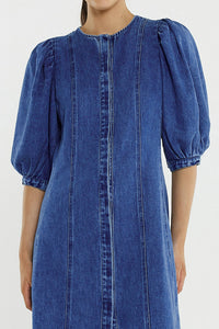 Elijah Midi Denim Dress - Classic Blue
