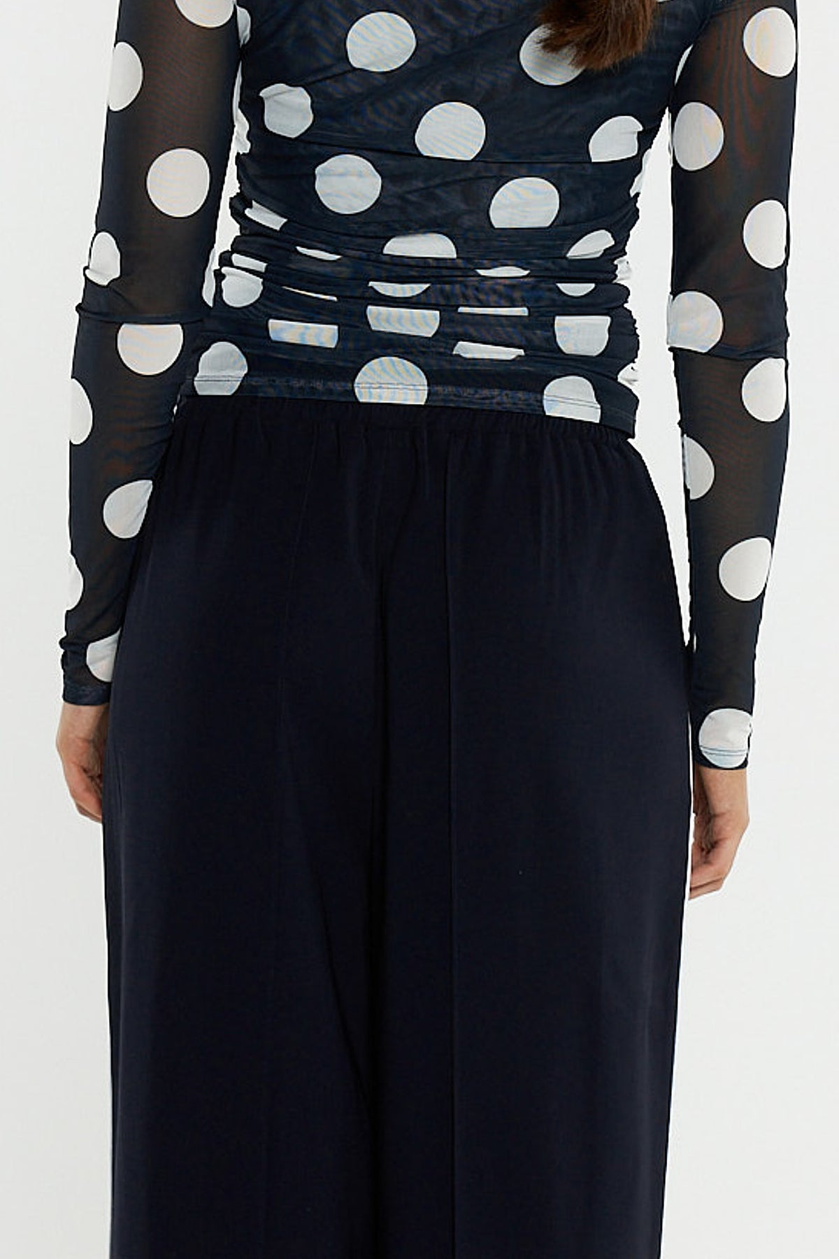 Eva Side Seam Pant - Navy/Cream