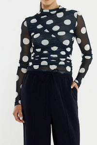Eva Side Seam Pant - Navy/Cream