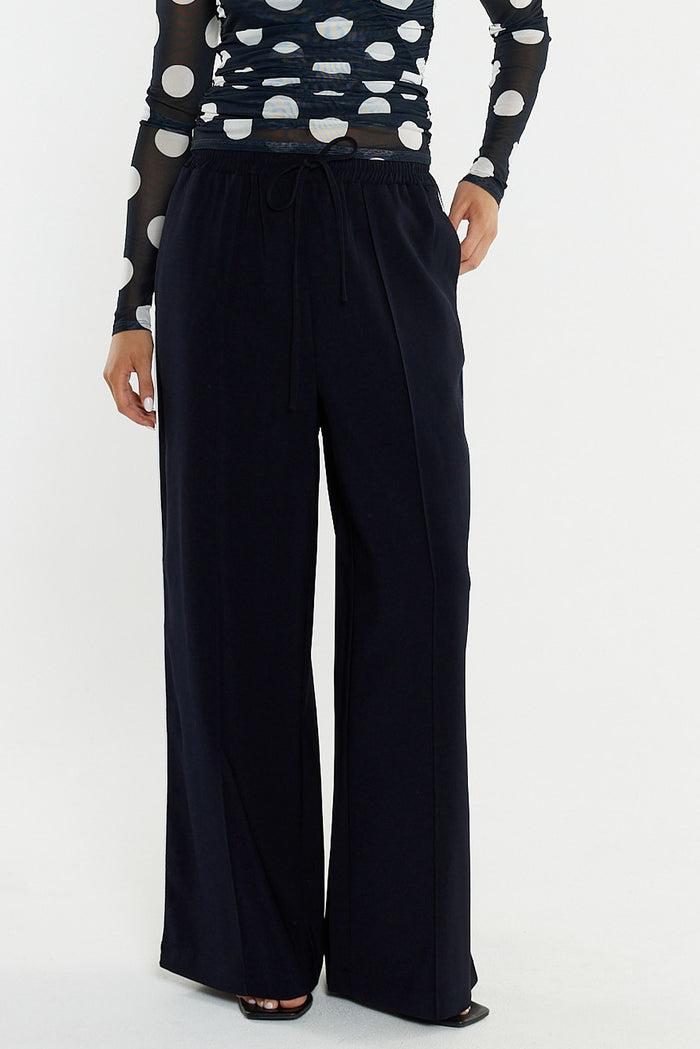 Eva Side Seam Pant - Navy/Cream