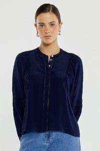Nic Trim Blouse - Ink
