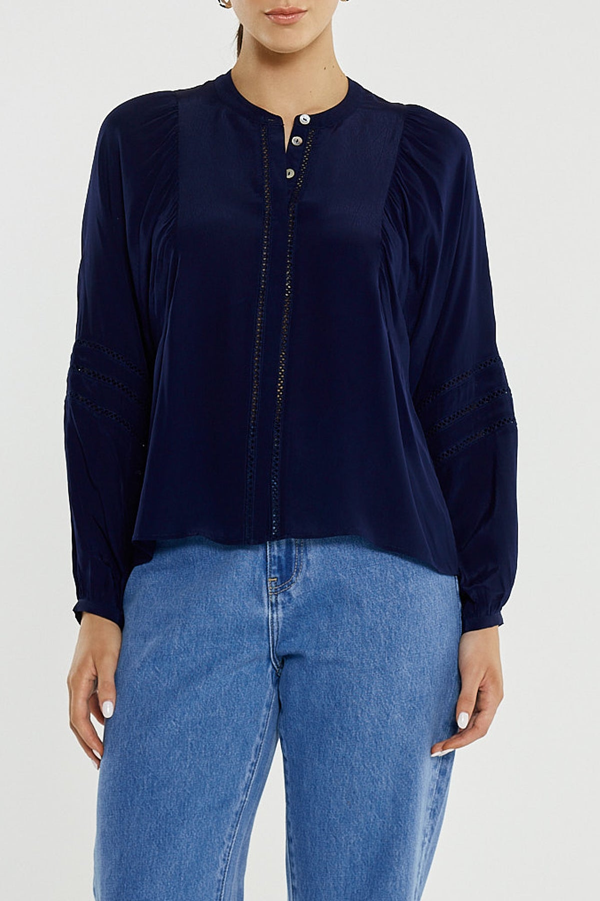 Nic Trim Blouse - Ink