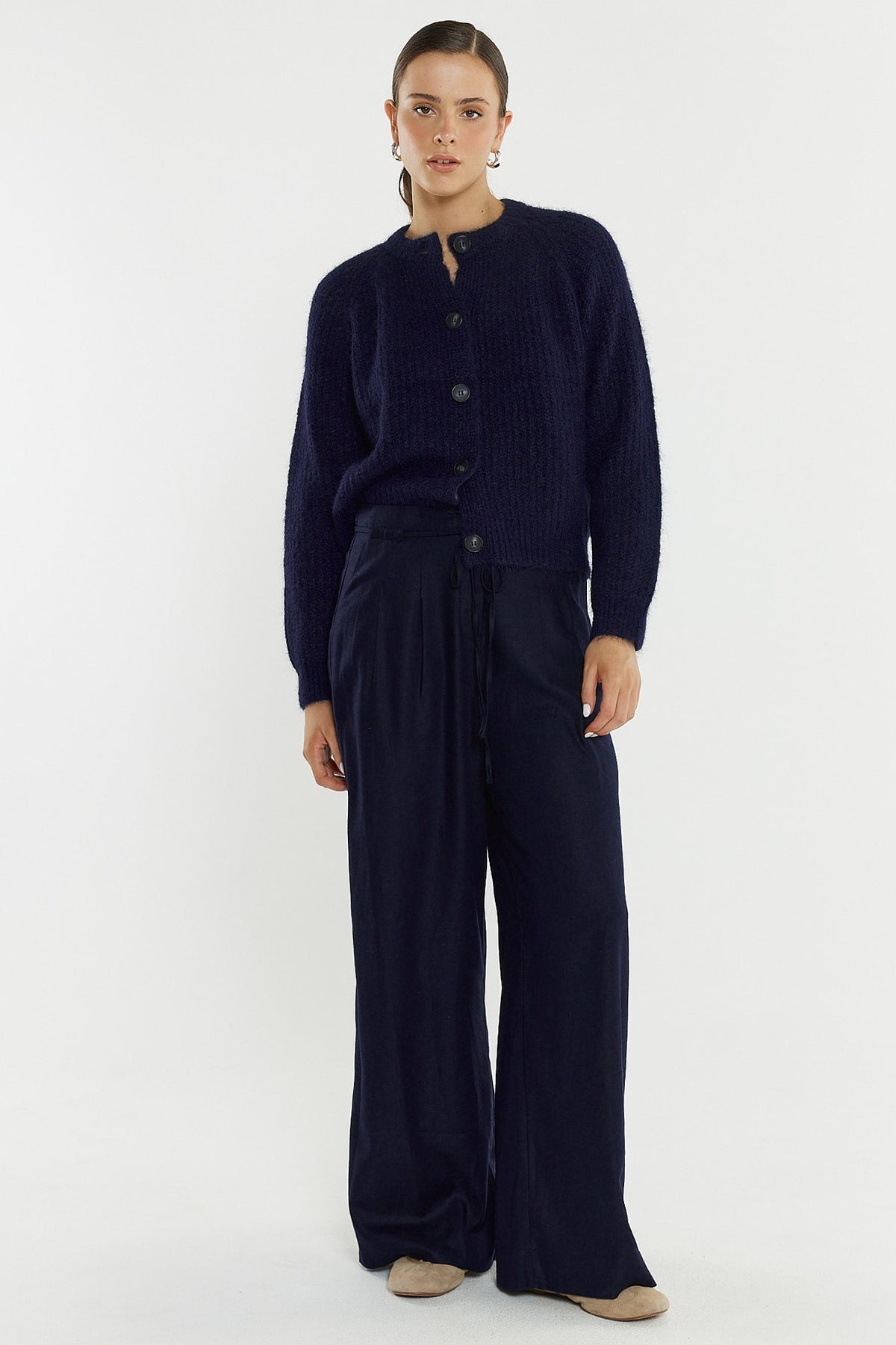 Posie Fluffy Cardi - Navy