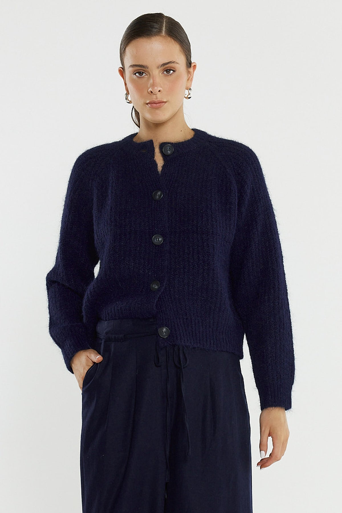 Posie Fluffy Cardi - Navy