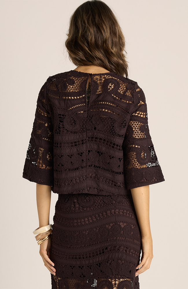 Gaia Lace Top - Chocolate