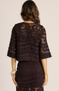 Gaia Lace Top - Chocolate