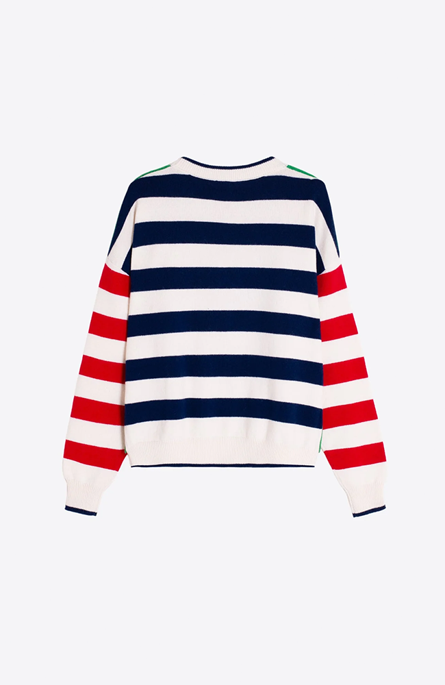 Dog Sweater - Navy & Red Stripes