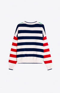 Dog Sweater - Navy & Red Stripes