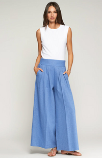 Marian Trousers - Blue Herringbone