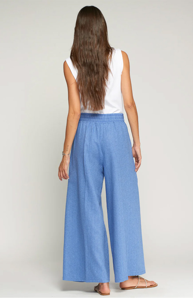 Marian Trousers - Blue Herringbone