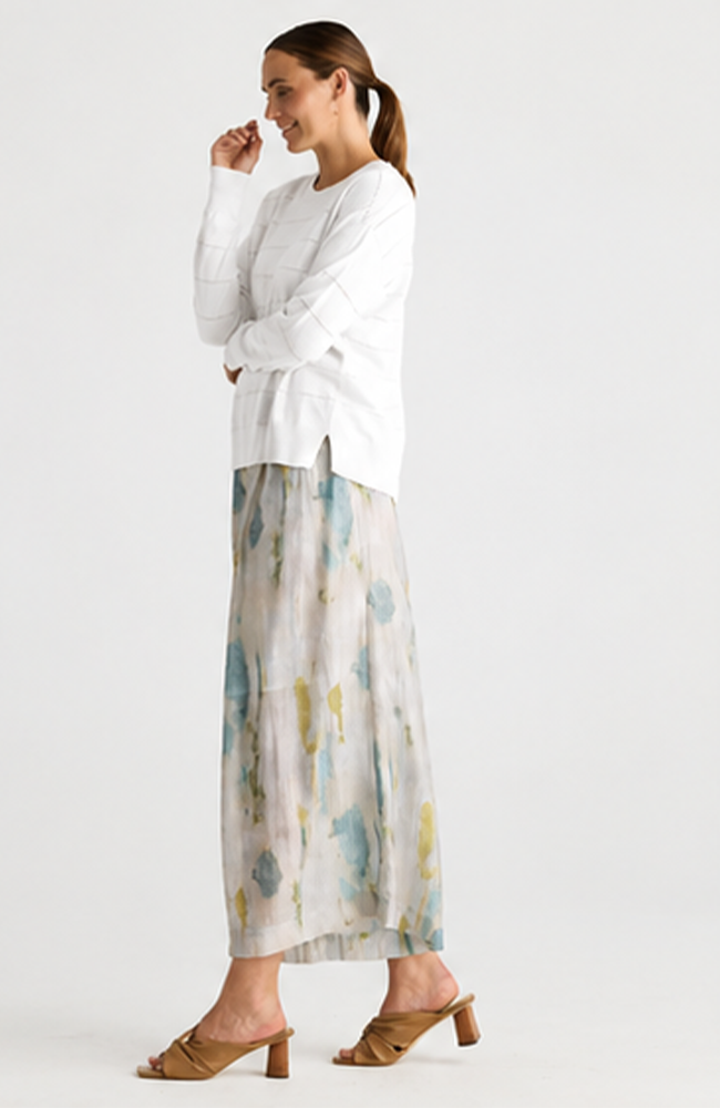 Textured Linen Jumper - White