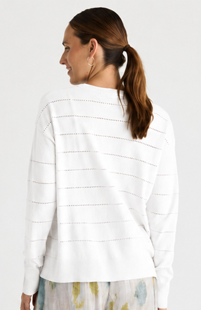 Textured Linen Jumper - White